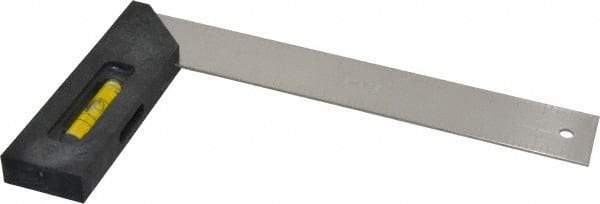 Empire Level - 8" Blade Length x 1-1/2" Blade Width, 1-1/2" Base Width Plastic (Handle) & Stainless Steel Square - 1-1/2 Inch Wide Blade, 1-1/2 Inch Wide Base - Eagle Tool & Supply