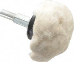 Dico - 2" Diam, 1/4" Shank Diam, Mushroom Shaped Mounted Bob - Hard Density, 2-1/2" Head Length, Wool Felt - Eagle Tool & Supply
