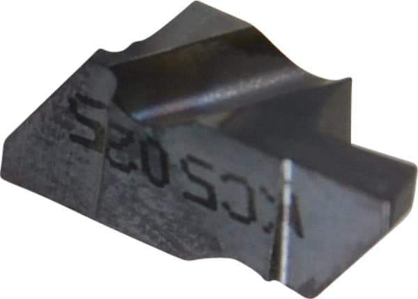 Kennametal - 2062NG Grade KC5025, 1.58mm Cutting Width Carbide Grooving Insert - 2.79mm Max Depth of Cut, Left Hand, 0.19mm Corner Radius, TiAlN Finish - Eagle Tool & Supply