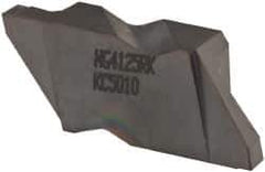 Kennametal - 4125NG K Grade KC5010, 3.18mm Cutting Width Carbide Grooving Insert - 3.81mm Max Depth of Cut, Right Hand, 0.19mm Corner Radius, TiAlN Finish - Eagle Tool & Supply