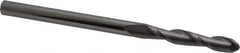 OSG - 1/4" Diam, 1-1/2" LOC, 2 Flute Solid Carbide Ball End Mill - Uncoated, Single End, 4" OAL, 1/4" Shank Diam, Spiral Flute - Eagle Tool & Supply