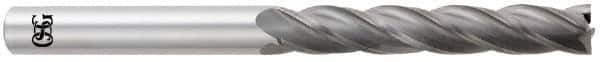 OSG - 1", 3" LOC, 1" Shank Diam, 6" OAL, 4 Flute, Solid Carbide Square End Mill - Single End, Uncoated, Spiral Flute, 30° Helix, Centercutting, Right Hand Cut, Right Hand Flute, Series 484 - Eagle Tool & Supply