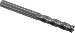OSG - 3/8", 1-3/4" LOC, 3/8" Shank Diam, 4" OAL, 4 Flute, Solid Carbide Square End Mill - Single End, Uncoated, Spiral Flute, 30° Helix, Centercutting, Right Hand Cut, Right Hand Flute, Series 484 - Eagle Tool & Supply