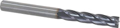 OSG - 3/8", 1-3/4" LOC, 3/8" Shank Diam, 4" OAL, 4 Flute, Solid Carbide Square End Mill - Single End, TiAlN Finish, Spiral Flute, 30° Helix, Centercutting, Right Hand Cut, Right Hand Flute, Series 484 - Eagle Tool & Supply