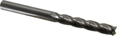 OSG - 1/2", 3" LOC, 1/2" Shank Diam, 6" OAL, 4 Flute, Solid Carbide Square End Mill - Single End, Uncoated, Spiral Flute, 30° Helix, Centercutting, Right Hand Cut, Right Hand Flute, Series 484 - Eagle Tool & Supply