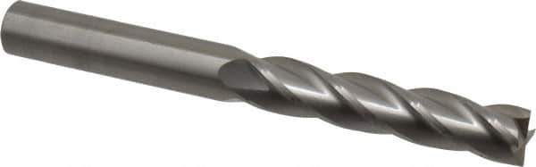 OSG - 5/8", 3" LOC, 5/8" Shank Diam, 6" OAL, 4 Flute, Solid Carbide Square End Mill - Single End, Uncoated, Spiral Flute, 30° Helix, Centercutting, Right Hand Cut, Right Hand Flute, Series 484 - Eagle Tool & Supply