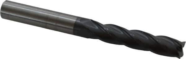 OSG - 5/8", 3" LOC, 5/8" Shank Diam, 6" OAL, 4 Flute, Solid Carbide Square End Mill - Single End, TiAlN Finish, Spiral Flute, 30° Helix, Centercutting, Right Hand Cut, Right Hand Flute, Series 484 - Eagle Tool & Supply