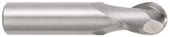 OSG - 1/2" Diam, 5/8" LOC, 2 Flute Solid Carbide Ball End Mill - Uncoated, Single End, 2-1/2" OAL, 1/2" Shank Diam, Spiral Flute - Eagle Tool & Supply