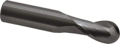 OSG - 3/8" Diam, 5/8" LOC, 2 Flute Solid Carbide Ball End Mill - Uncoated, Single End, 2" OAL, 3/8" Shank Diam, Spiral Flute - Eagle Tool & Supply