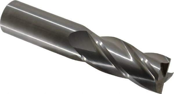OSG - 1", 2-1/4" LOC, 1" Shank Diam, 5" OAL, 4 Flute, Solid Carbide Square End Mill - Single End, Uncoated, Spiral Flute, 30° Helix, Centercutting, Right Hand Cut, Right Hand Flute, Series 464 - Eagle Tool & Supply