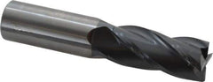 OSG - 1", 2-1/4" LOC, 1" Shank Diam, 5" OAL, 4 Flute, Solid Carbide Square End Mill - Single End, TiAlN Finish, Spiral Flute, 30° Helix, Centercutting, Right Hand Cut, Right Hand Flute, Series 464 - Eagle Tool & Supply