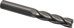 OSG - 1/2", 2" LOC, 1/2" Shank Diam, 4" OAL, 4 Flute, Solid Carbide Square End Mill - Single End, Uncoated, Spiral Flute, 30° Helix, Centercutting, Right Hand Cut, Right Hand Flute, Series 464 - Eagle Tool & Supply