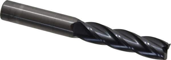 OSG - 1/2", 2" LOC, 1/2" Shank Diam, 4" OAL, 4 Flute, Solid Carbide Square End Mill - Single End, TiAlN Finish, Spiral Flute, 30° Helix, Centercutting, Right Hand Cut, Right Hand Flute, Series 464 - Eagle Tool & Supply