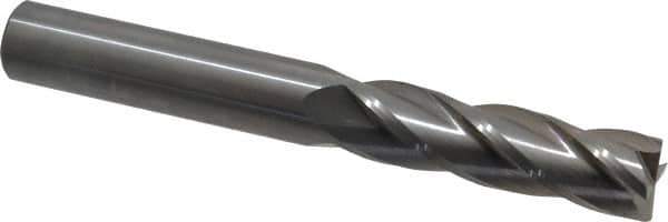 OSG - 5/8", 2-1/4" LOC, 5/8" Shank Diam, 5" OAL, 4 Flute, Solid Carbide Square End Mill - Single End, Uncoated, Spiral Flute, 30° Helix, Centercutting, Right Hand Cut, Right Hand Flute, Series 464 - Eagle Tool & Supply