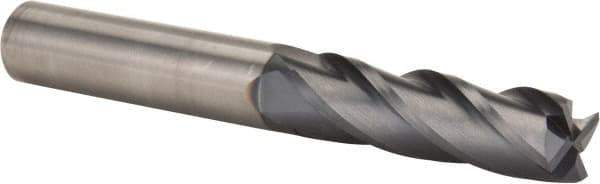 OSG - 5/8", 2-1/4" LOC, 5/8" Shank Diam, 5" OAL, 4 Flute, Solid Carbide Square End Mill - Single End, TiAlN Finish, Spiral Flute, 30° Helix, Centercutting, Right Hand Cut, Right Hand Flute, Series 464 - Eagle Tool & Supply