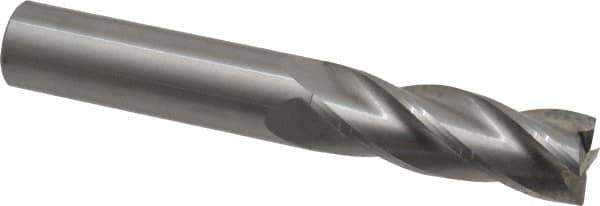 OSG - 3/4", 2-1/4" LOC, 3/4" Shank Diam, 5" OAL, 4 Flute, Solid Carbide Square End Mill - Single End, Uncoated, Spiral Flute, 30° Helix, Centercutting, Right Hand Cut, Right Hand Flute, Series 464 - Eagle Tool & Supply