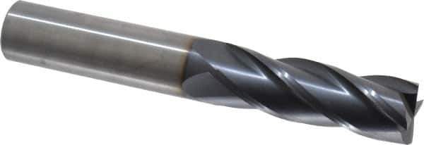 OSG - 3/4", 2-1/4" LOC, 3/4" Shank Diam, 5" OAL, 4 Flute, Solid Carbide Square End Mill - Single End, TiAlN Finish, Spiral Flute, 30° Helix, Centercutting, Right Hand Cut, Right Hand Flute, Series 464 - Eagle Tool & Supply
