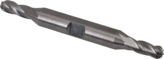 OSG - 1/4" Diam, 5/8" LOC, 4 Flute Solid Carbide Ball End Mill - Uncoated, Double End, 3-3/8" OAL, 3/8" Shank Diam, Spiral Flute - Eagle Tool & Supply