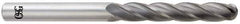 OSG - 5/8" Diam, 3" LOC, 4 Flute Solid Carbide Ball End Mill - Uncoated, Single End, 6" OAL, 5/8" Shank Diam, Spiral Flute - Eagle Tool & Supply