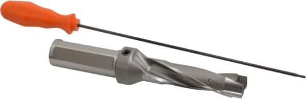 Kennametal - 26.59 to 27.09mm Diam, 3xD, 84.07mm Max Depth, 1-1/4" Shank Diam, 117.09mm Flute, 222.25mm OAL, Replaceable Tip Drill - KSEM1047 Insert, 6 Seat Size, Series KSEM - Eagle Tool & Supply