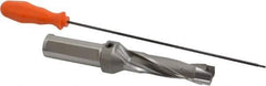 Kennametal - 26.59 to 27.09mm Diam, 3xD, 84.07mm Max Depth, 1-1/4" Shank Diam, 117.09mm Flute, 222.25mm OAL, Replaceable Tip Drill - KSEM1047 Insert, 6 Seat Size, Series KSEM - Eagle Tool & Supply