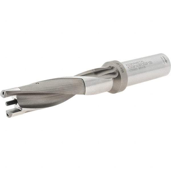 Kennametal - 36.53 to 37.51mm Diam, 3xD, 111mm Max Depth, 1-1/2" Shank Diam, 171.96mm Flute, 285.75mm OAL, Replaceable Tip Drill - KSEM1438 Insert, 10 Seat Size, Series KSEM - Eagle Tool & Supply