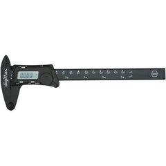 Wiha - 0 to 150mm Range, 0.01mm Resolution, Electronic Caliper - Polycarbonate with 1-1/2" Carbon Fiber Reinforced Plastic (CFRP) Jaws, 0.01mm Accuracy - Eagle Tool & Supply
