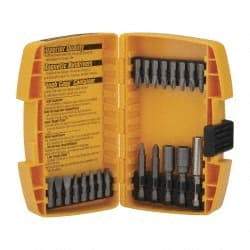 DeWALT - 21 Piece, Screwdriver Bit Set - #1, #2 & #3 Phillips, #1, #2 & #3 Square Recess, #6, #8 & #10 Slotted - Eagle Tool & Supply