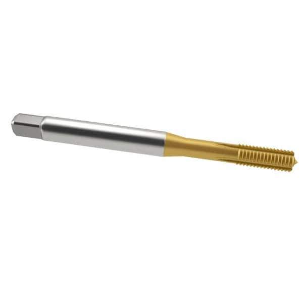 Emuge - 3/8-24 UNF 2BX H3 Thread Limit Modified Bottoming Thread Forming Tap - Cobalt, TiN Finish, 3.937" OAL, 0.709" Thread Length, Right Hand Thread, Series Rekord Druck-S - Eagle Tool & Supply