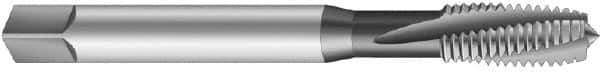 Emuge - 5/8-18 UNF 3 Flute 3BX Plug Spiral Flute Tap - Cobalt, Nitride Finish, 3.937" OAL, Left Hand Flute, Right Hand Thread, Series Rekord C-Ti - Eagle Tool & Supply
