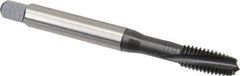 Emuge - 3/8-16 UNC 3 Flute 2BX Plug Spiral Flute Tap - Cobalt, Nitride Finish, 3.937" OAL, Left Hand Flute, Right Hand Thread, Series Rekord C-Ti - Eagle Tool & Supply