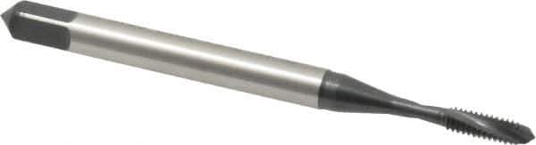 Emuge - #2-56 UNC 2 Flute 2BX Modified Bottoming Spiral Flute Tap - Cobalt, Oxide Finish, 1.772" OAL, Right Hand Flute, Right Hand Thread, Series Rekord D-Ti - Eagle Tool & Supply