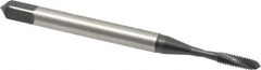 Emuge - #2-56 UNC 2 Flute 2BX Modified Bottoming Spiral Flute Tap - Cobalt, Oxide Finish, 1.772" OAL, Right Hand Flute, Right Hand Thread, Series Rekord D-Ti - Eagle Tool & Supply