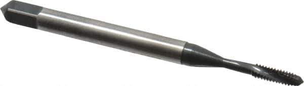 Emuge - #2-56 UNC 2 Flute 3BX Modified Bottoming Spiral Flute Tap - Cobalt, Oxide Finish, 1.772" OAL, Right Hand Flute, Right Hand Thread, Series Rekord D-Ti - Eagle Tool & Supply