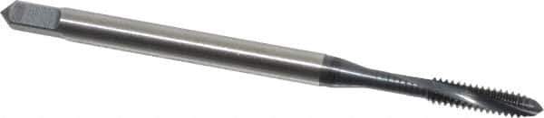 Emuge - #4-40 UNC 2 Flute 2BX Modified Bottoming Spiral Flute Tap - Cobalt, Oxide Finish, 2.205" OAL, Right Hand Flute, Right Hand Thread, Series Rekord D-Ti - Exact Industrial Supply
