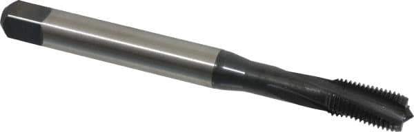 Emuge - 3/8-24 UNF 3 Flute 2BX Modified Bottoming Spiral Flute Tap - Cobalt, Oxide Finish, 3.937" OAL, Right Hand Flute, Right Hand Thread, Series Rekord D-Ti - Eagle Tool & Supply