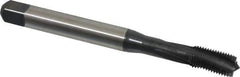 Emuge - 3/8-24 UNF 3 Flute 2BX Modified Bottoming Spiral Flute Tap - Cobalt, Oxide Finish, 3.937" OAL, Right Hand Flute, Right Hand Thread, Series Rekord D-Ti - Eagle Tool & Supply