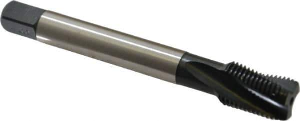 Emuge - 9/16-18 UNF 3 Flute 2BX Modified Bottoming Spiral Flute Tap - Cobalt, Oxide Finish, 3.937" OAL, Right Hand Flute, Right Hand Thread, Series Rekord D-Ti - Eagle Tool & Supply