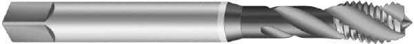 Emuge - 7/8-9 UNC 4 Flute 2B Modified Bottoming Spiral Flute Tap - Cobalt, Bright Finish, 5.512" OAL, Right Hand Flute, Right Hand Thread, Series Enorm - Eagle Tool & Supply