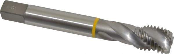 Emuge - 3/4-10 UNC 3 Flute 3B Modified Bottoming Spiral Flute Tap - Cobalt, Bright Finish, 4.921" OAL, Right Hand Flute, Right Hand Thread, Series Enorm - Eagle Tool & Supply