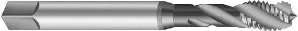 Emuge - 7/8-14 UNF 4 Flute 3B Modified Bottoming Spiral Flute Tap - Cobalt, Oxide Finish, 4.921" OAL, Right Hand Flute, Right Hand Thread, Series Enorm-VA - Eagle Tool & Supply