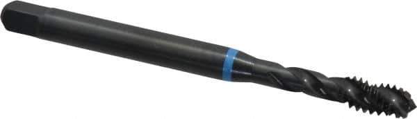 Emuge - 1/4-20 UNC 3 Flute 3B Modified Bottoming Spiral Flute Tap - Cobalt, Oxide Finish, 3.15" OAL, Right Hand Flute, Right Hand Thread, Series Enorm-VA - Eagle Tool & Supply