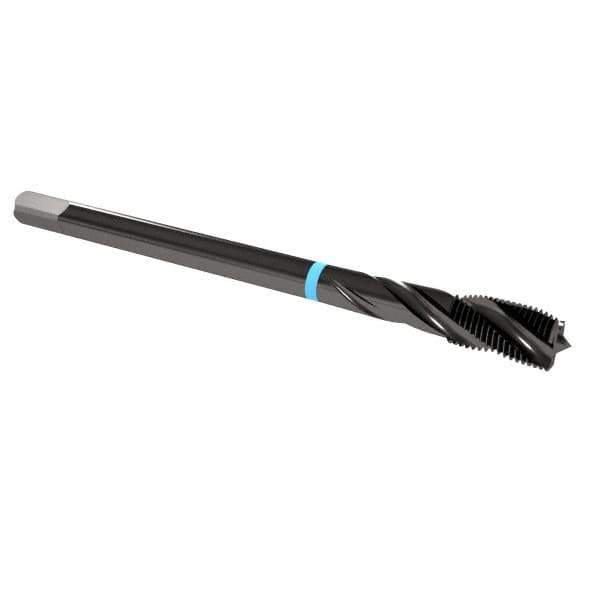 Emuge - 7/16-20 UNF 3 Flute 3B Modified Bottoming Spiral Flute Tap - Cobalt, Oxide Finish, 3.937" OAL, Right Hand Flute, Right Hand Thread, Series Enorm-VA - Eagle Tool & Supply