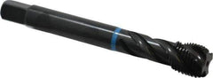 Emuge - 9/16-18 UNF 4 Flute 3B Modified Bottoming Spiral Flute Tap - Cobalt, Oxide Finish, 3.937" OAL, Right Hand Flute, Right Hand Thread, Series Enorm-VA - Eagle Tool & Supply