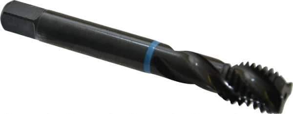 Emuge - 5/8-11 UNC 3 Flute 2B Modified Bottoming Spiral Flute Tap - Cobalt, Oxide Finish, 4.331" OAL, Right Hand Flute, Right Hand Thread, Series Enorm-VA - Eagle Tool & Supply
