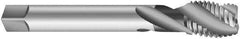Emuge - 1/16-27 NPTF, 15° Helix, 3 Flutes, Modified Bottoming Chamfer, Bright Finish, High Speed Steel, Spiral Flute Pipe Tap - Right Hand Flute, 5/16" Shank Diam, 0.69" Thread Length, 0.250-0.375" Projection, 0.234" Square Size, - Eagle Tool & Supply