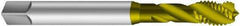 Emuge - #3-48 UNC 2 Flute 2B Bottoming Spiral Flute Tap - Cobalt, TiN Finish, 1.969" OAL, Right Hand Flute, Right Hand Thread, Series Enorm Z - Eagle Tool & Supply