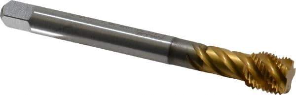 Emuge - 1/2-20 UNF 5 Flute 2B Bottoming Spiral Flute Tap - Cobalt, TiN Finish, 3.937" OAL, Right Hand Flute, Right Hand Thread, Series Enorm Z - Eagle Tool & Supply