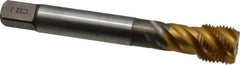 Emuge - 5/8-18 UNF 5 Flute 2B Bottoming Spiral Flute Tap - Cobalt, TiN Finish, 3.937" OAL, Right Hand Flute, Right Hand Thread, Series Enorm Z - Eagle Tool & Supply
