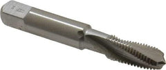 Emuge - 1/16-27 NPT, 15° Helix, 3 Flutes, Modified Bottoming Chamfer, Bright Finish, High Speed Steel, Spiral Flute Pipe Tap - Right Hand Flute, 5/16" Shank Diam, 0.69" Thread Length, 0.250-0.375" Projection, 0.234" Square Size, - Eagle Tool & Supply
